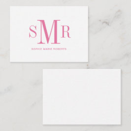 Cartão De Notas Nome moderno das iniciais monográficas de três let