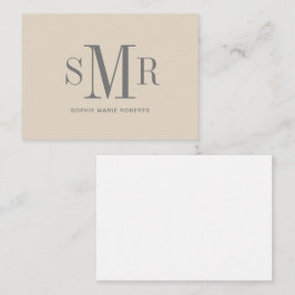 Cartão De Notas Nome moderno das iniciais monográficas de três let