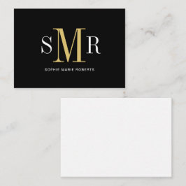 Cartão De Notas Nome moderno das iniciais monográficas de três let