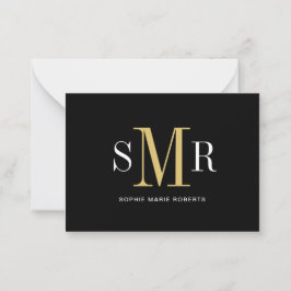 Cartão De Notas Nome moderno das iniciais monográficas de três let