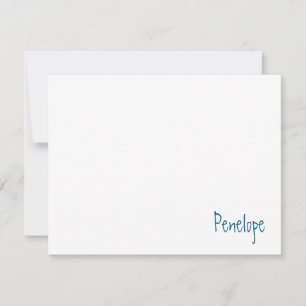 Cartão De Notas Nome no canto Minimalista Personalizado