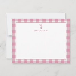 Cartão De Notas Nome Personalizado Arco Rosa