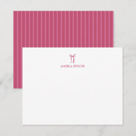 Cartão De Notas Nome Personalizado Arco Rosa