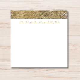 Cartão De Notas Nome Personalizado com Textura Dourada Moderna
