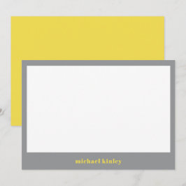 Cartão De Notas Nome personalizado da tipografia elegante minimali
