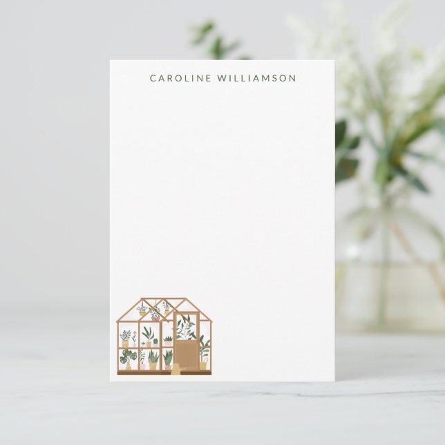 Cartão De Notas Nome Personalizado de Ilustração de Estufa do Gard (Em pé/Frente)