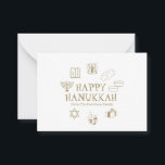 Cartão De Notas Nome personalizado de ouro branco para Hanukkah fe<br><div class="desc">Feliz Hanukkah,  personalize o cartão de saudação do nome da família. Feliz Hanukkah,  Feliz Chanukah,  Hanukkah Sameach!,  Chag Sameach!,  Chag Urim Sameach!</div>