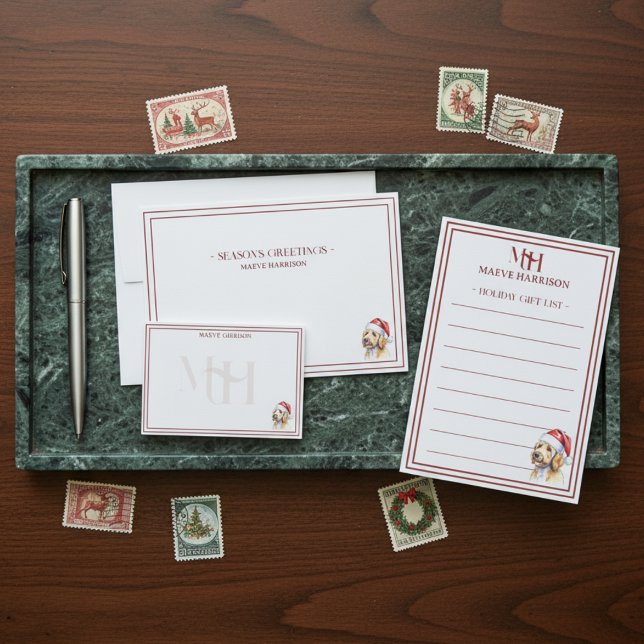 Cartão De Notas Nome Personalizado Desenho de Ouro Desenho de Mão  (Shop the full collection at Doodle Dog & Co. on Zazzle!)