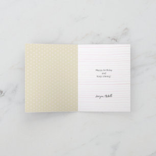 Cartão De Notas Nome Personalizado do Ouro Feliz Aniversário Glitt