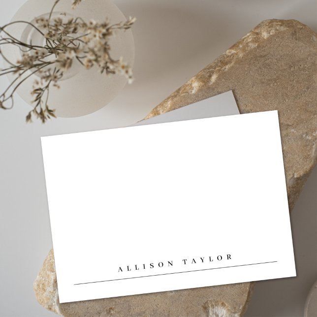 Cartão De Notas Nome Personalizado Elegante Simples (Criador carregado)