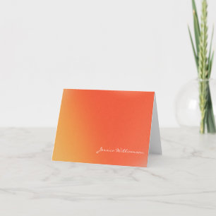 Cartão De Notas Nome Personalizado Laranja de Gradiente abstrato