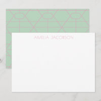 Nome Personalizado - Linhas Geométricas Verde Cor-