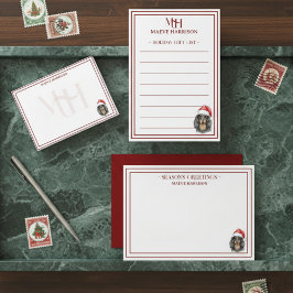 Cartão De Notas Nome Personalizado Mão Desenhada Dachshund Chapéu