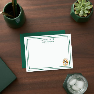 Cartão De Notas Nome Personalizado Ouro Desenhado Mão Traçado Dood