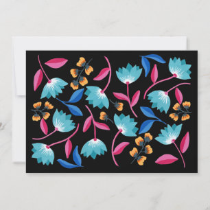 Cartão De Notas Nome Personalizado Padrão Floral Arte Folclórica
