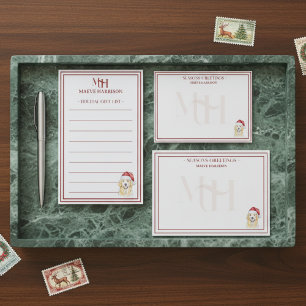 Cartão De Notas Nome Personalizado Retriever Golden Desenhado à Mã