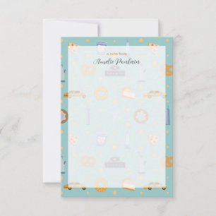 Cartão De Notas Nome Personalizado Verde do Padrão NYC Turquoise V