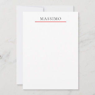 Cartão De Notas Nome Próprio Decorativo Chic Simples Preto Branco