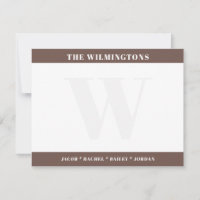 Nomes de Família com Monograma Moderno em Papelari