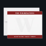 Cartão De Notas Nomes de Família com Monograma Moderno em Papelari<br><div class="desc">Este design apresenta espaço para nomes nas faixas em negrito na parte superior e inferior com um monograma desbotado ao fundo. Clique no botão personalizar se você gostaria de ajustar os elementos do design e/ou modificar ainda mais o texto! Variações deste design, cores adicionais, bem como produtos coordenados estão disponíveis...</div>
