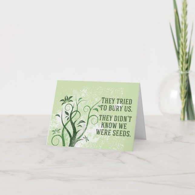 Cartão De Notas Nós Éramos Seeds Cotação Inspiradora (Frente)