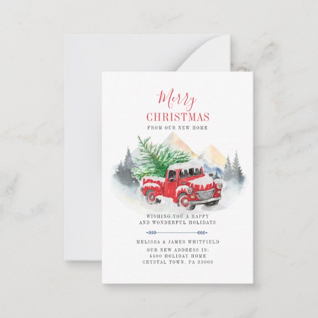 Cartão De Notas Nós Mudamos o Natal Mudança de Endereço Mudando (Frente)