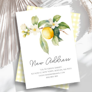 Cartão De Notas Nós nos movemos   Novo endereço do Lemon Blossom
