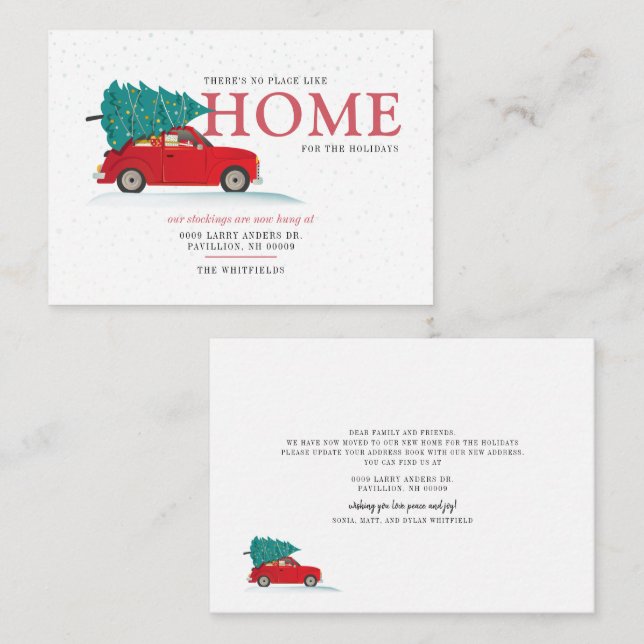 Cartão De Notas Nós nos mudamos para uma nova casa de férias (Frente/Verso)