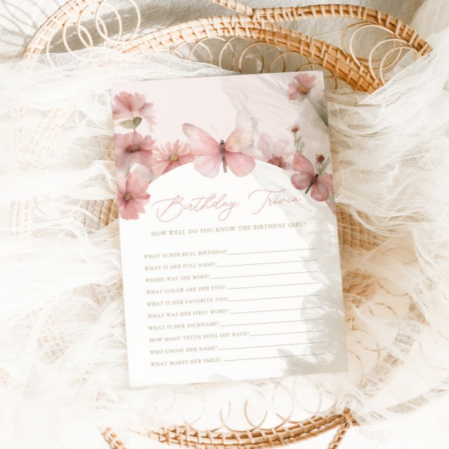 Cartão De Notas Nossa Pequena Borboleta Rosa Meninas Rosa Trivia d (Criador carregado)