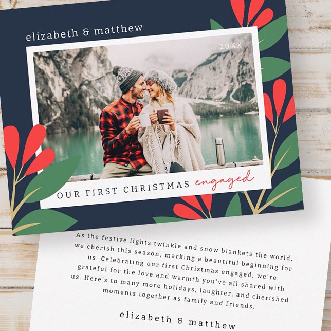 Cartão De Notas Nossa Primeira Foto de Folhagem Moderna Envolvida  (Criador carregado)