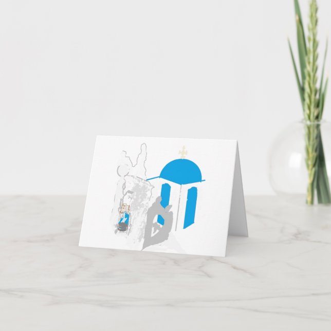 Cartão De Notas nota Card: Ilha Paros da Igreja Grega (Frente)