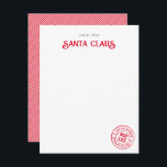 Cartão De Notas Nota Da Lista NICE Oficial Do Pai Natal Aprovada<br><div class="desc">Este doce cartão de nota personalizado de Papai Noel apresenta uma fonte festiva para seu nome, uma fonte escrevendo de mão para o corpo da nota, e um selo oficial da Lista NICE na parte inferior. No verso há um padrão festivo vermelho e branco de faixa diagonal. Estas notas de...</div>