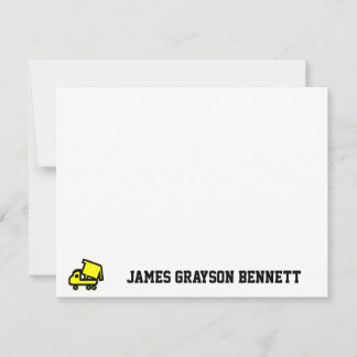 Cartão De Notas Nota de agradecimento do caminhão de despejo