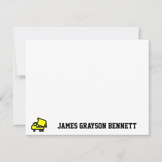 Cartão De Notas Nota de agradecimento do caminhão de lixo (Frente)