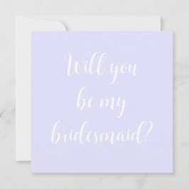 Cartão De Notas Nota de Bridesmaid Púrpura Pastel Periwinkle