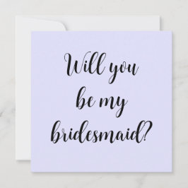 Cartão De Notas Nota de Bridesmaid Púrpura Pastel Periwinkle