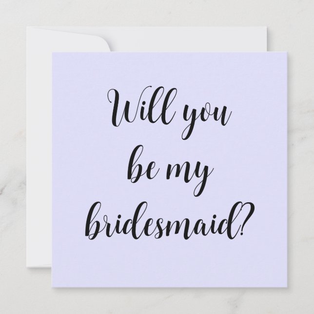 Cartão De Notas Nota de Bridesmaid Púrpura Pastel Periwinkle (Frente)