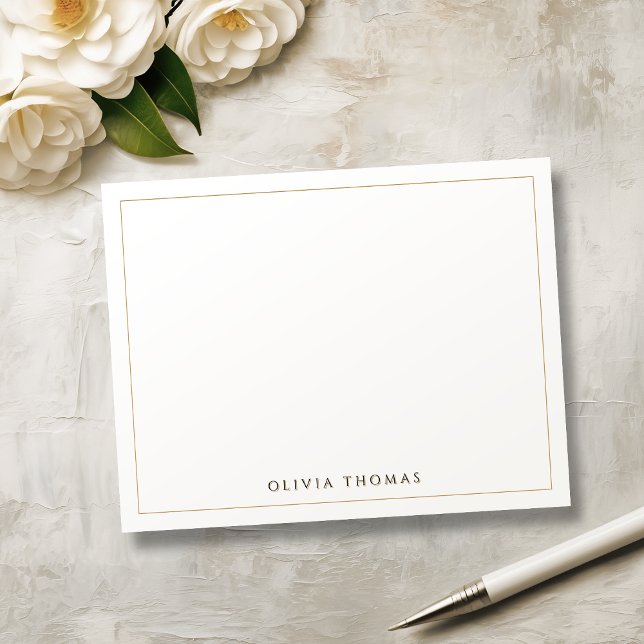 Cartão De Notas Nota de Papel Personalizado Simples Moderno Clássi (Simple Modern Classy personalized Stationery Note)