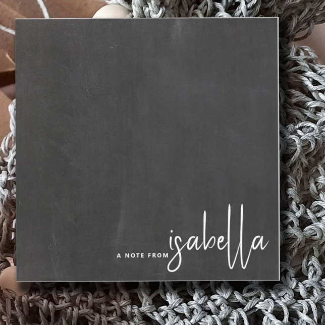 Cartão De Notas Nota do Nome de Script Mínimo Moderno do Quadro (Criador carregado)