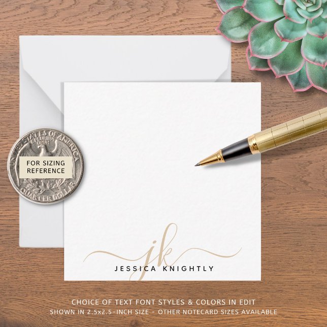 Cartão De Notas Nota Mínima de Iniciais de Monograma de Script Dou (Criador carregado)