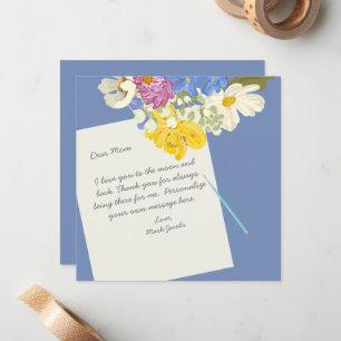 Cartão De Notas Nota Pessoal de Amor Floral para Mãe