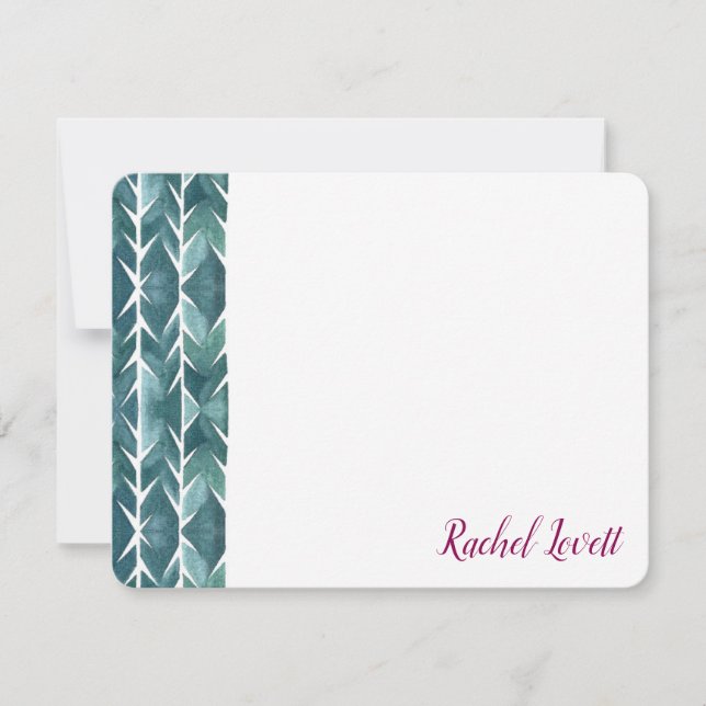 Cartão De Notas Nota Plana Textura de Cactus Verde (Frente)