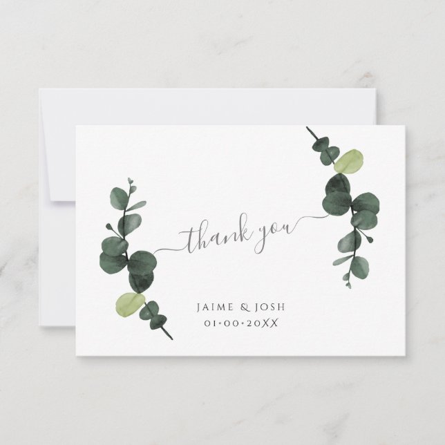 Cartão De Notas Nota sobre Ramificações Eucalyptus de Goma de Aqua (Frente)