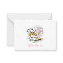 Notebook branco de apreciação pré-K do professor