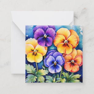 Cartão De Notas Notecard com Pansias Obrigado