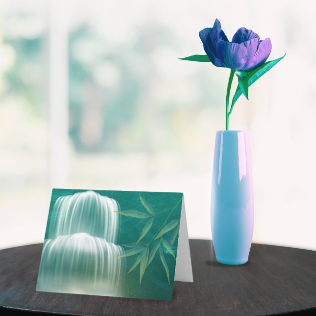 Cartão De Notas Notecard de cachoeira de Zen pacífica (Criador carregado)