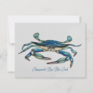 Cartão De Notas Notecard de caranguejo azul da Baía de Chesapeake