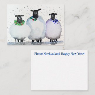 Cartão De Notas Notecard de Natal com Aquarela e Ano Novo