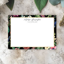 Notecard Flat Designer de Elegância Botânica Vinta