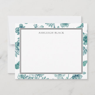 Cartão De Notas Notecard Herbarium Butterfly Toile